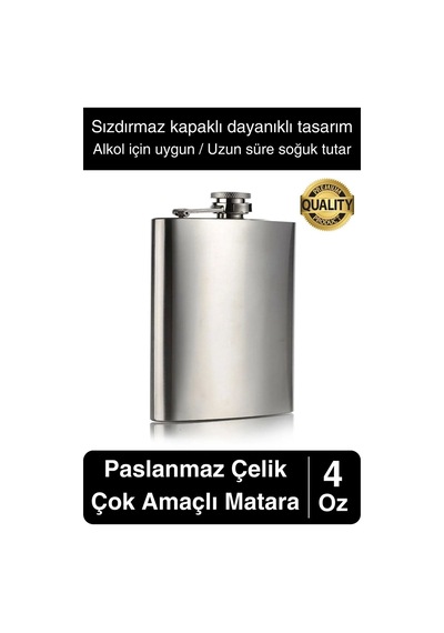 Limited Edition Sızdırmaz Paslanmaz Çelik 4 Oz Sıvı İçecek Kamp Cep Su Matarası Dayanıklı Çok Renkli