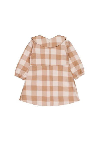 Civil Baby Dama Desen 6-18 Ay Elbise - Kahve