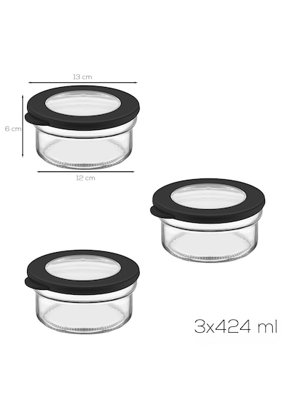 Porsima 4380 Flat 3 Lü Cam Çok Amaçlı Saklama Kabı