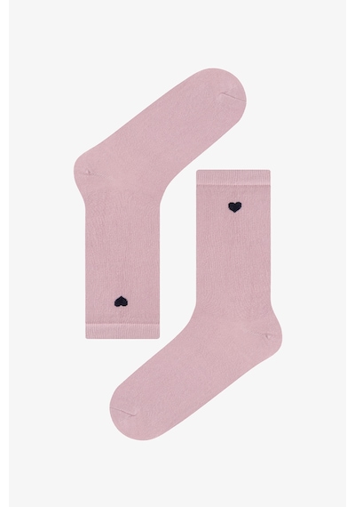 Penti Gri Pembe Soft Hearts Pamuklu 5 Çift Soket Çorap Gri - Pembe