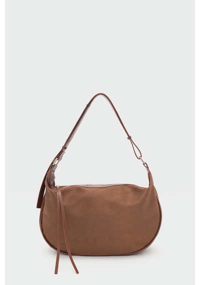 Shule Bags Poppin Süet Omuz Çantası Taba Taba