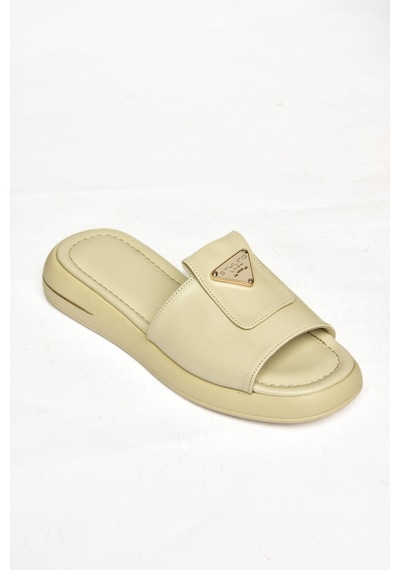 Fox Shoes S518106409 Bej Kadın Terlik Bej