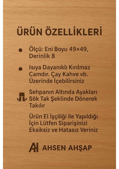 Ahsen Ahşap Buket Anı Sehpası Kişiye Özel Ahşap Dekoratif Hatıra Sehpası Antrasitb