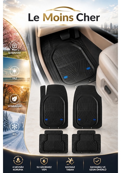 Mini Cooper Havuzlu Oto Paspası Kaymaz Taban Dayanıklı Venüs Siyah