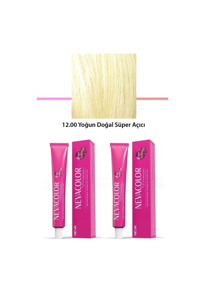 Hubrendy Tedarik 2 Li Set Premium 12.00 Yoğun Doğal Süper Açıcı - Kalıcı Krem Saç Boyası 2 X 50 G Tü