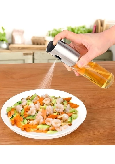 Sprey Yağdanlık, Airfryer Için Yağdanlık, Püskürtmeli Sprey Cam Şişe Yağ Püskürtücü 100 Ml. Gri Diğer