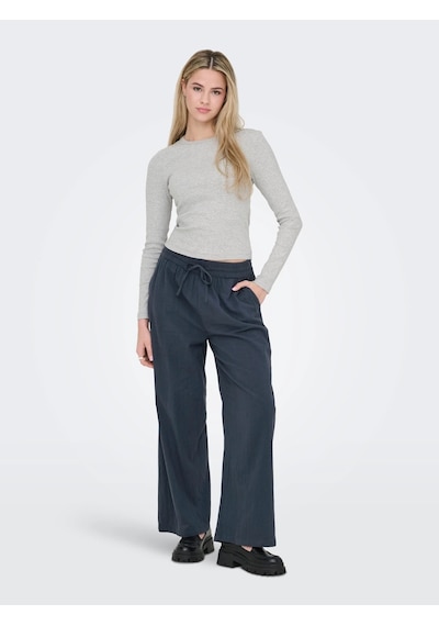 Only Onlval L/s O-neck Top Kadın Uzun Kollu T-shirt 15371305 Gri
