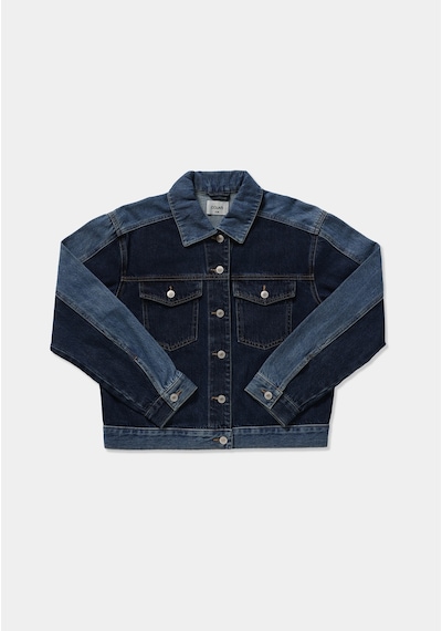 Colin's Colins Oversize Fit Düğmeli Astarsız Kadın Dark İndigo Denim Ceket Cl1082791 Q1.v1 Dn45175