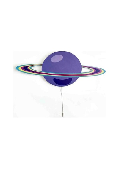 Çocuk Odası Bebek Odası Led Işıklı Saturn Baskılı Mdf Duvar Süsü
