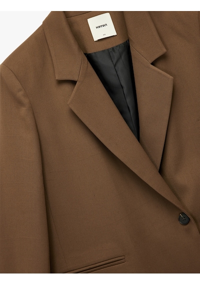 Koton Viskon Karışımlı Düğmeli Cep Detaylı Kruvaze Yaka Blazer Ceket Kahverengi 6wak50101uw Kahve Koton Viskon Karışımlı Düğmeli Cep Detaylı Kruvaze Yaka Blazer Ceket Kahverengi 6wak50101uw Kahve