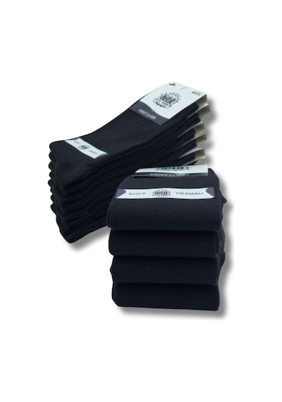 Hitit Socks Düz Erkek Soket Çorap 12 Çift Siyah