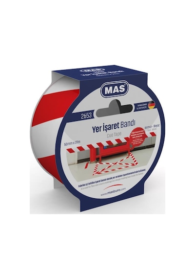 Yer İşareti Bandı 50mm X 27m Kırmızı-Beyaz
