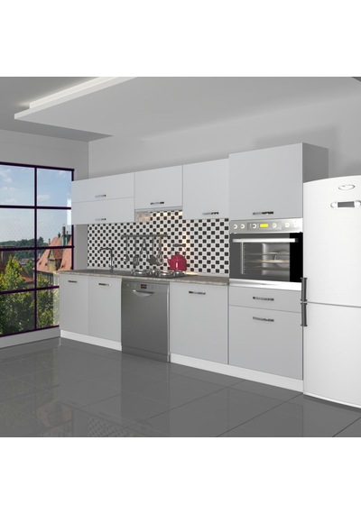 Decoraktiv Elite 280y Ankastre Boy Dolaplı Mdf Hazır Mutfak Dolabı - Tezgah Dahil - Buz Gri Açık Gri Decoraktiv Elite 280y Ankastre Boy Dolaplı Mdf Hazır Mutfak Dolabı - Tezgah Dahil - Buz Gri Açık Gri