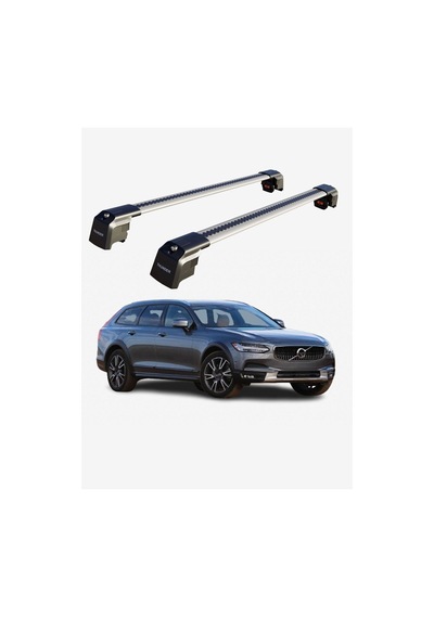 Volvo Xc40 2018-sonrası Trx2 Thunder Carrier Kilitli Ara Atkı Taşıyıcı Tavan Barı Gri