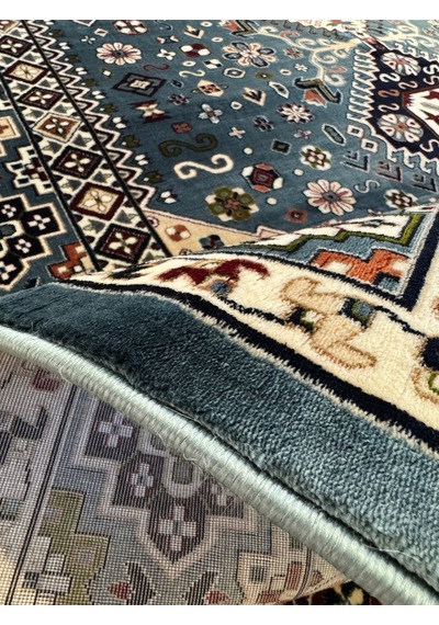 Asaryün Halı Ipek H4320at Mavi İpeksi Geleneksel Renkli Göbekli Klasik Desen Salon Halısı Modern Renkli Asaryün Halı Ipek H4320at Mavi İpeksi Geleneksel Renkli Göbekli Klasik Desen Salon Halısı Modern Renkli