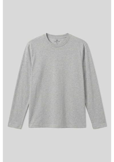 Tommy Life Gri Melanj Standart Fit Basic O Yaka Erkek Sweatshirt - 87997 G1 Melanj