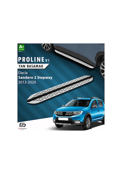 S-dizayn Dacia Sandero 2 Stepway Oem Still Pro V1 Aluminyum Yan Basamak 173 Cm 2013-2020 A+ Kalite