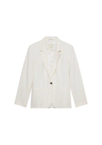 Calvin Klein Lınen Blend Blazer, Yas Krem Kadın Ceket