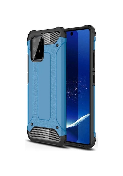 Kilifone - Samsung Uyumlu Galaxy A91 S10 Lite - Kılıf Çift Katman Zırh Tank Crash Military Kapak - Mavi