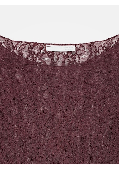 Dilvin 32764 Kayık Yaka Dantel Top-bordo