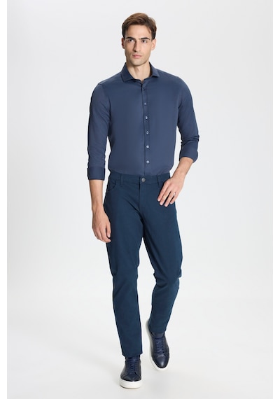 George Henry Pamuklu Slim Fit Dar Kesim 5 Cepli Esnek Chino Pantolon Lacivert