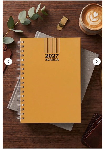 2027 Ajanda Sert Kapak Spiralli Günlük Ajanda Planlayıcı Ofis, Okul Ve Hediye Sarı