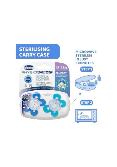 Physioforma Comfort Silikon Emzik 16-36 Ay, 2'li , Mavi Açık Bej