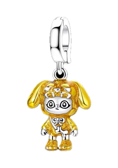 Sarı Minik Bebek Sallantılı Charm Gümüş