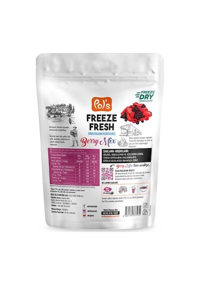 Pol's Freeze Fresh Dondurularak Kurutulmuş Berry Mix 16 G 15 G