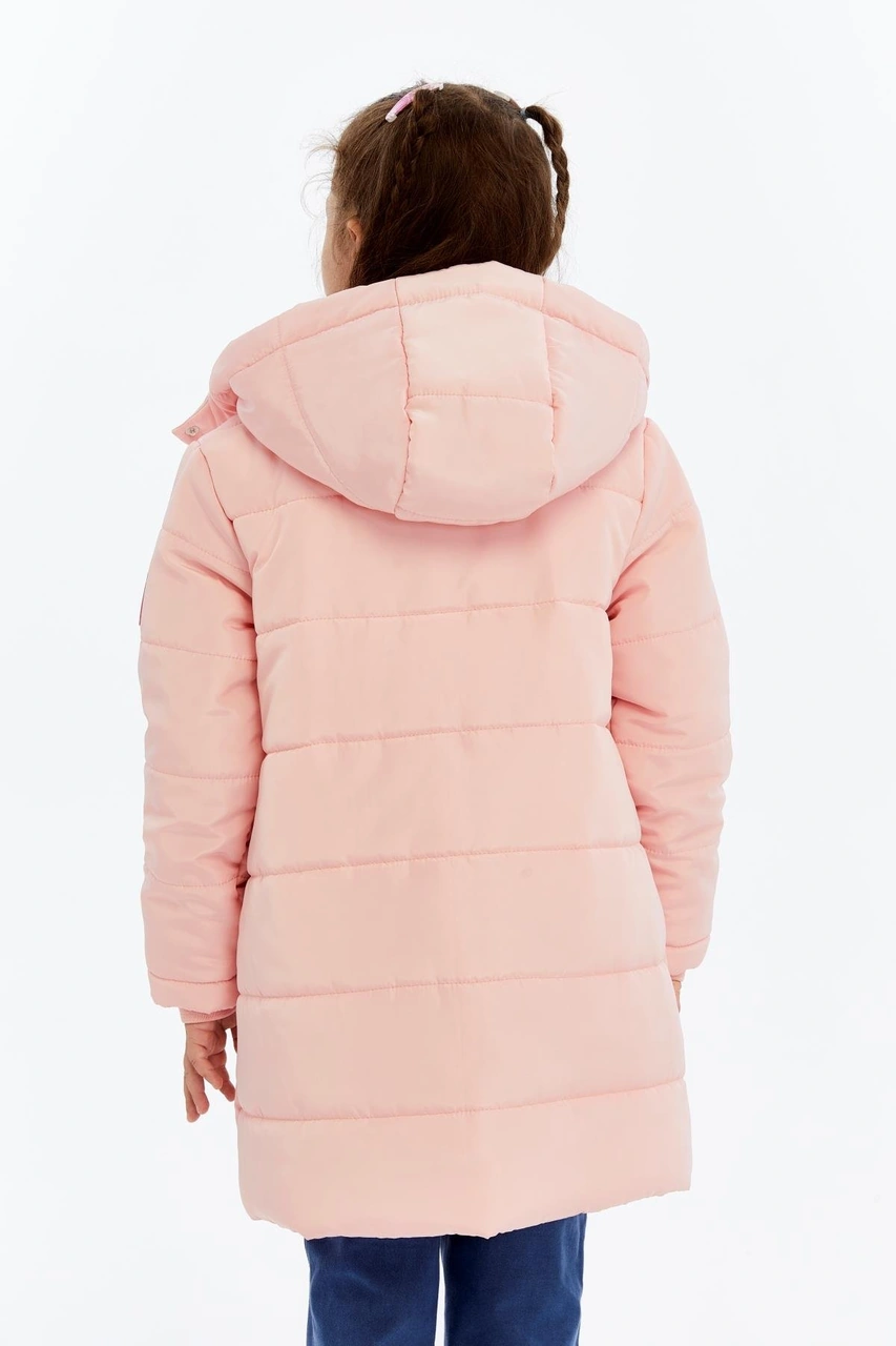 Benitto Kids Kapüşonlu Kışlık Ponpon Detaylı Kız Çocuk Kaban 51354 Pembe
