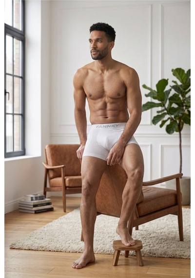 Womanandkids Night Beyaz Erkek Rahat Esnek Seamless 3 Lü Boxer