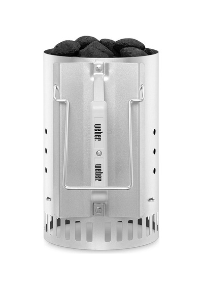 Weber 7416 Kömür Tutuşturma Bacası / Briketleri Tutuşturma Sıvısı Olmadan Hızlı Tutuşturmak İçin Mangal Aksesuarı, Alüminyum Çelik, 6 L Kapasite