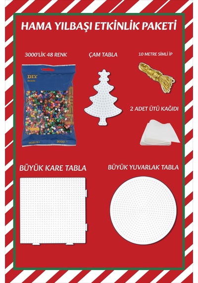 Hama Boncuk Yılbaşı Yeni Yıl Ağaç Süsleme Paketi