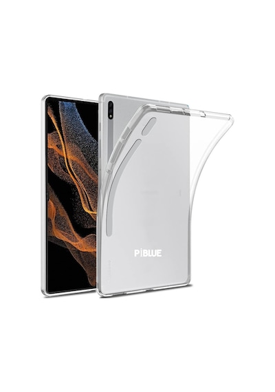 Samsung Galaxy Uyumlu Tab S8 Ultra Wi-fi Sm-x900 Kılıf Şeffaf Silikon Kılıf + Kalem Hediyeli Arka Kapak