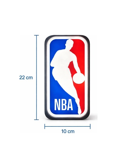 Led Işıklı Basketbol Logosu Duvar Tabelası 22x10 Cm Adaptörlü Dekoratif Işıklı Nba Pano Çok Renkli Çok Renkli