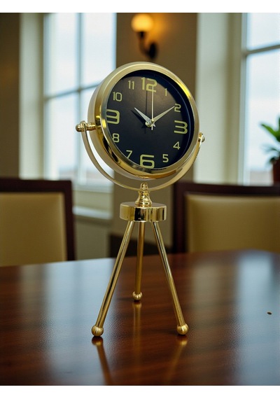 Vintage Prestige Üç Ayaklı Metal Masa Saati Renkli