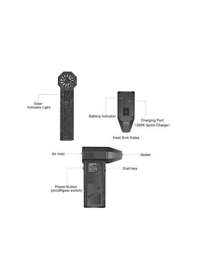 Turbo Jet 130000rpm Şarjlı Turbo Jet Şiddetli Fan Güçlü Hava Üfleyici Araç Süpürgesi 4000 Mah 52m/se