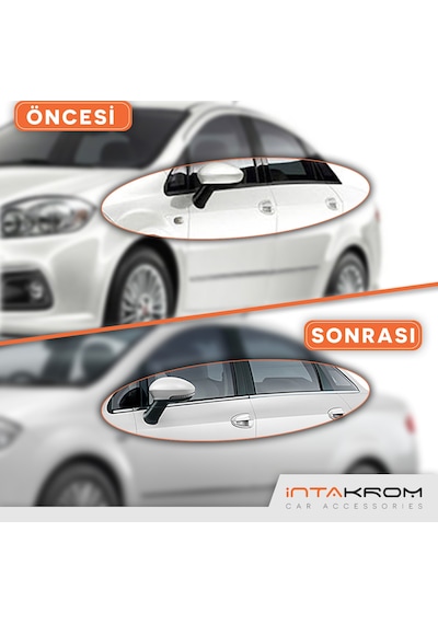 intakrom Fiat Linea Krom Cam Çıtası 8 Parça 2012-2015