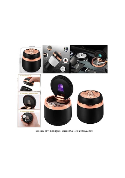 Küllük Seti Rgb Işıklı Kul012sa Lüx Siyah/altın