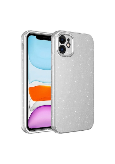 Apple iPhone Uyumlu 12 Kılıf Kamera Korumalı Simli Silikon Üstün Koruma Pazarplus Mor