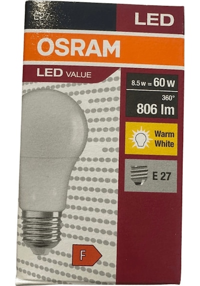 Osram 8.5w 60w Sarı Işık E27 Duylu Klasik Led Ampul 3 Adet