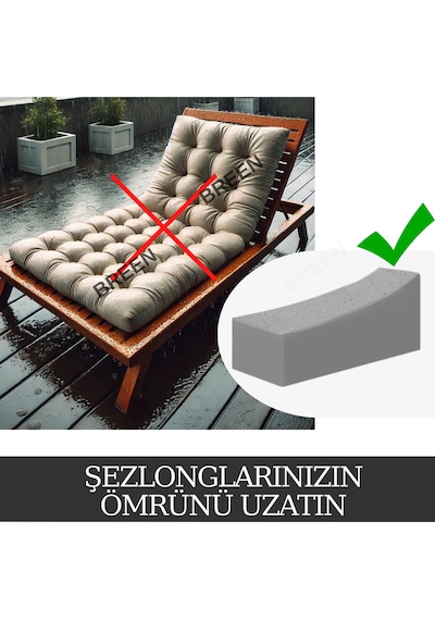 Gri Şezlong Koruma Örtüsü, Koruyucu Kılıf, Su Geçirmez, Güneşten Korur, Toz Ve Kir Önleyici Branda Gri