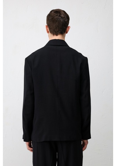 Antioch Modal Karışımlı Relaxed Fit Erkek Blazer Ceket Siyah