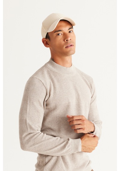 AC&Co / Altınyıldız Classics Erkek Bej Melanj Recycle Standart Fit Normal Kesim Yarım Balıkçı Yaka Pamuklu Jakarlı Triko Kazak Bej Melanj AC&Co / Altınyıldız Classics Erkek Bej Melanj Recycle Standart Fit Normal Kesim Yarım Balıkçı Yaka Pamuklu Jakarlı Triko Kazak Bej Melanj