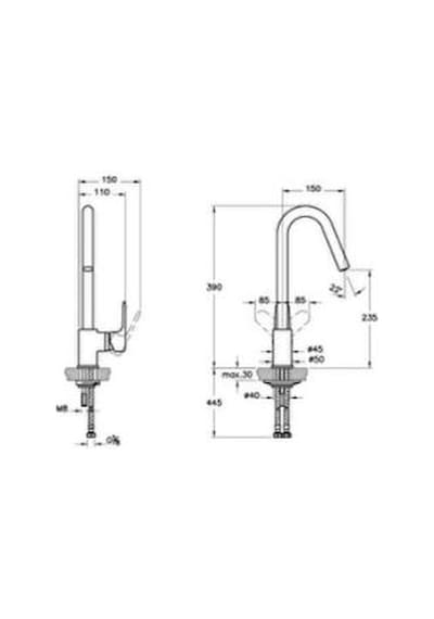 VitrA Root Round A42742 Krom Mutfak Bataryası (A42742EXPS)
