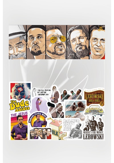 Big Lebowski Sticker Paketi 16 Parça Kaliteli Su Geçirmez Etiket Seti Çok Renkli