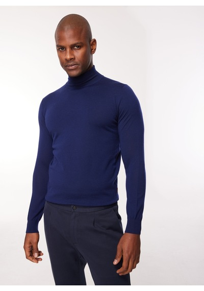 At.p.co Yarım Balıkçı Yaka Slim Fit Koyu Mavi Erkek Kazak A274a07emp-