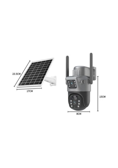 Buffer Güneş Panelli Akıllı Güvenlik Kamerası 360 Ptz Hareketli,kablosuz Wifi,çift Anten Ve Kameralı,gece Görüşlü,hare