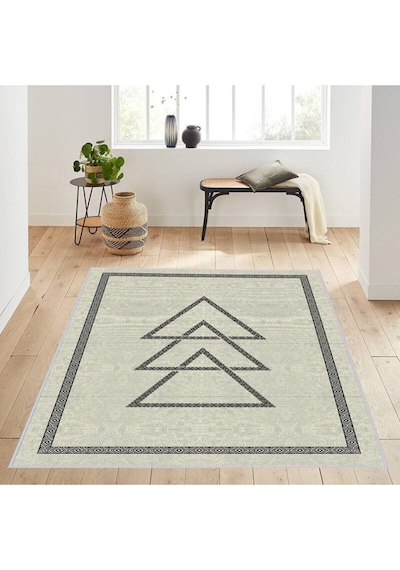Eliana Home Baskılı, Yıkanabilir Kaymaz Taban Salon Halısı Eli0180-sd1065 Krem