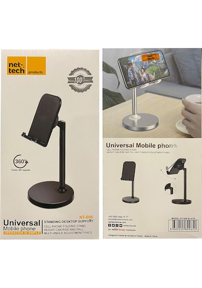 Nettech Nt-006 Masaüstü Telefon Ve Tablet Tutucu Stand Siyah Siyah